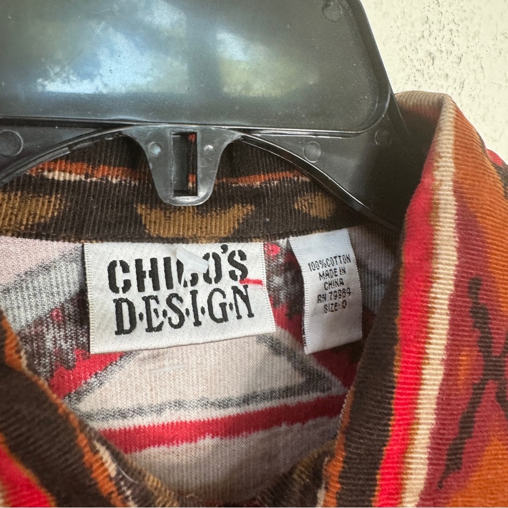 Chico’s Southwestern Print Corduroy Shirt Small - Picture 2 of 8
